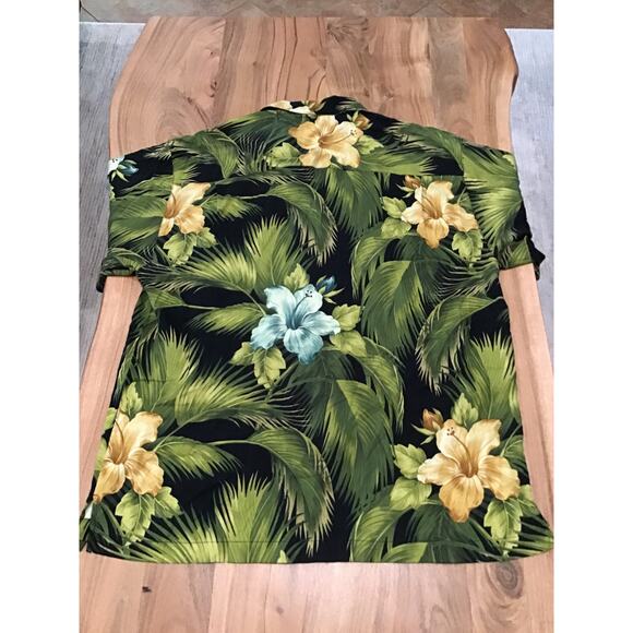 Tommy Bahama Mens Shirt XL Special Rum Camp Hawaiian Green 100% Silk Vacation - Picture 3 of 9